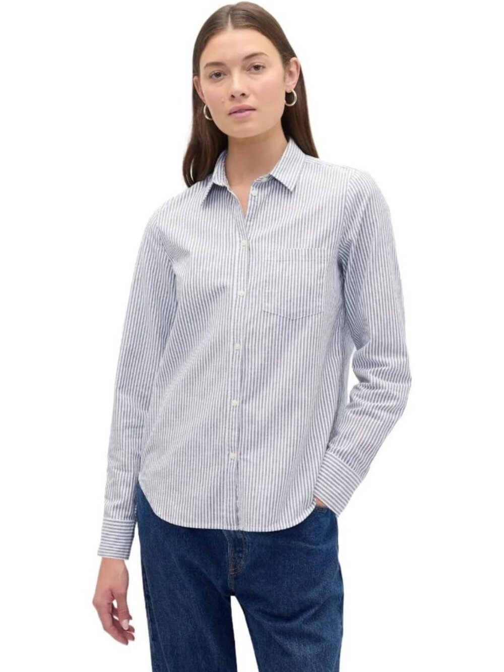 Classic Women's Oxford Button Down Shirt - Timeless Style, Versatile Fit, Casual